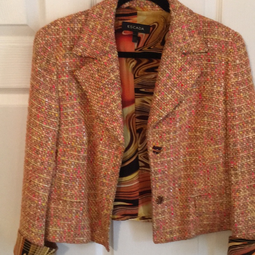 Escada skirt suit with blouse